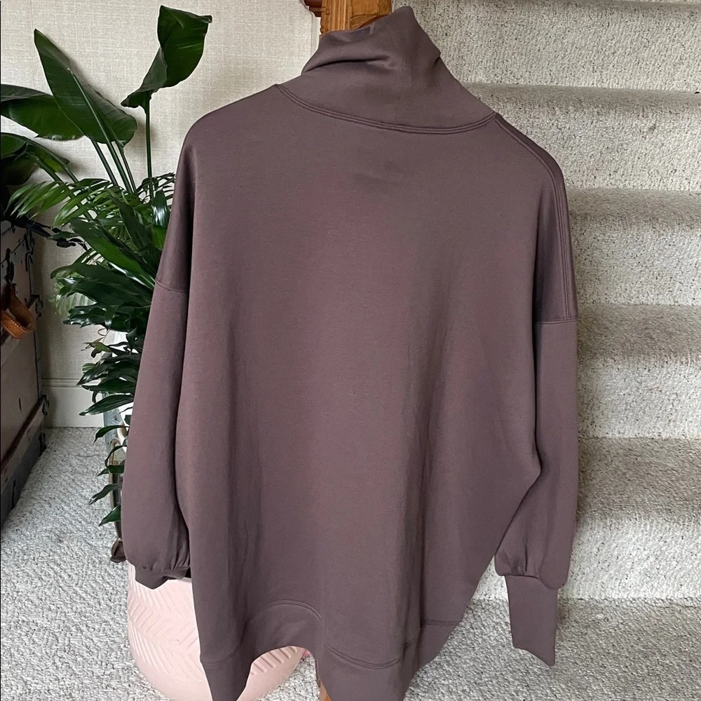Free People Movement Slouchy Oversized Turtleneck Pullover Sweater Brown NEW
